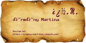 Örmény Martina névjegykártya